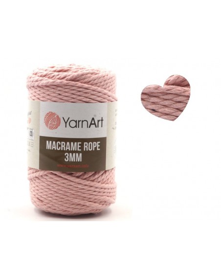 Macrame Rope 3 mm kolor różowy 762