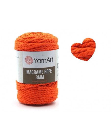 Macrame Rope 3 mm kolor pomarańcz 770